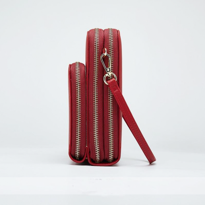 Lisslune | Triple Secure Leather Phone Purse: Elegance Meets Practicality