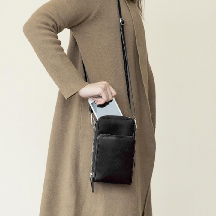 Lisslune | Triple Secure Leather Phone Purse: Elegance Meets Practicality