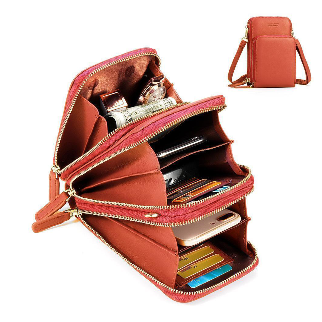 Lisslune | Triple Secure Leather Phone Purse: Elegance Meets Practicality