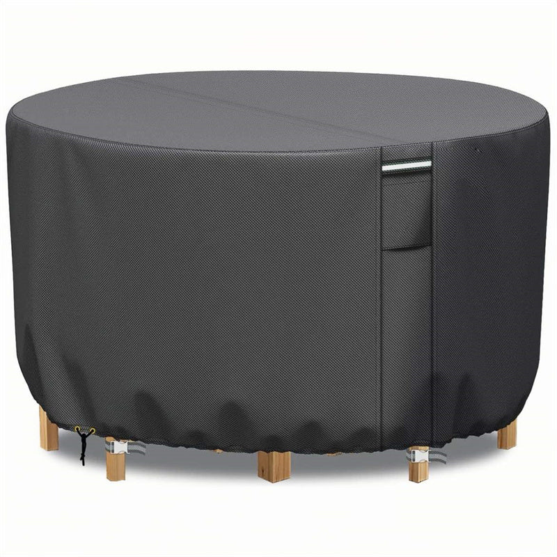 Lisslune | Round Waterproof Garden Furniture Cover | Heavy-Duty, UV-Resistant & Adjustable for Outdoor Tables and Chairs