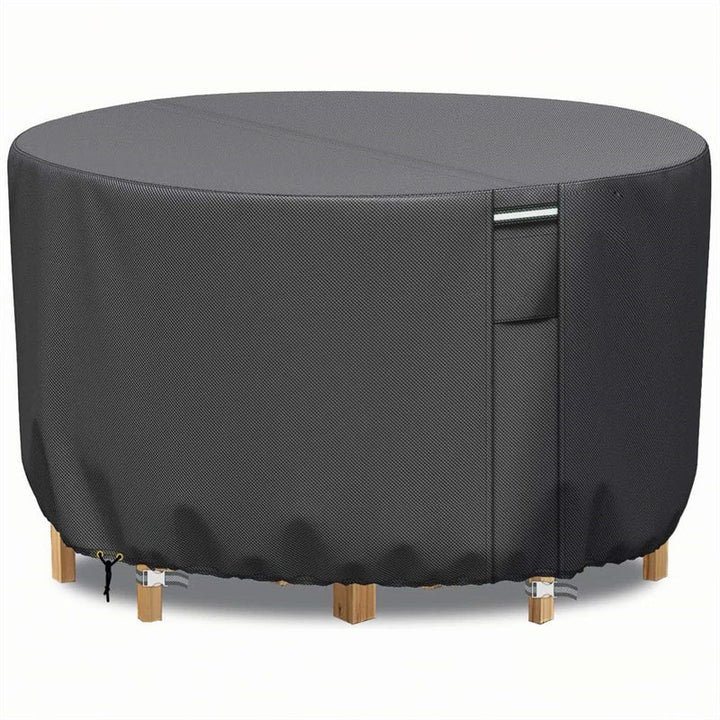 Lisslune | Round Waterproof Garden Furniture Cover | Heavy-Duty, UV-Resistant & Adjustable for Outdoor Tables and Chairs