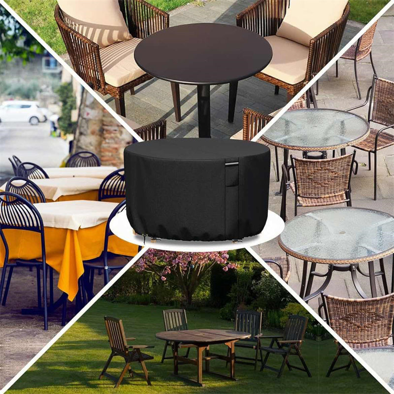 Lisslune | Round Waterproof Garden Furniture Cover | Heavy-Duty, UV-Resistant & Adjustable for Outdoor Tables and Chairs