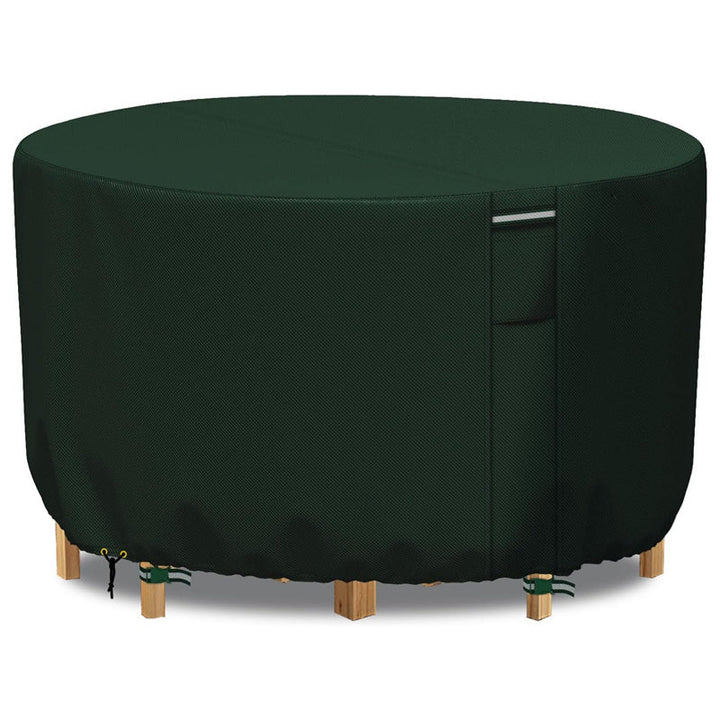 Lisslune | Round Waterproof Garden Furniture Cover | Heavy-Duty, UV-Resistant & Adjustable for Outdoor Tables and Chairs