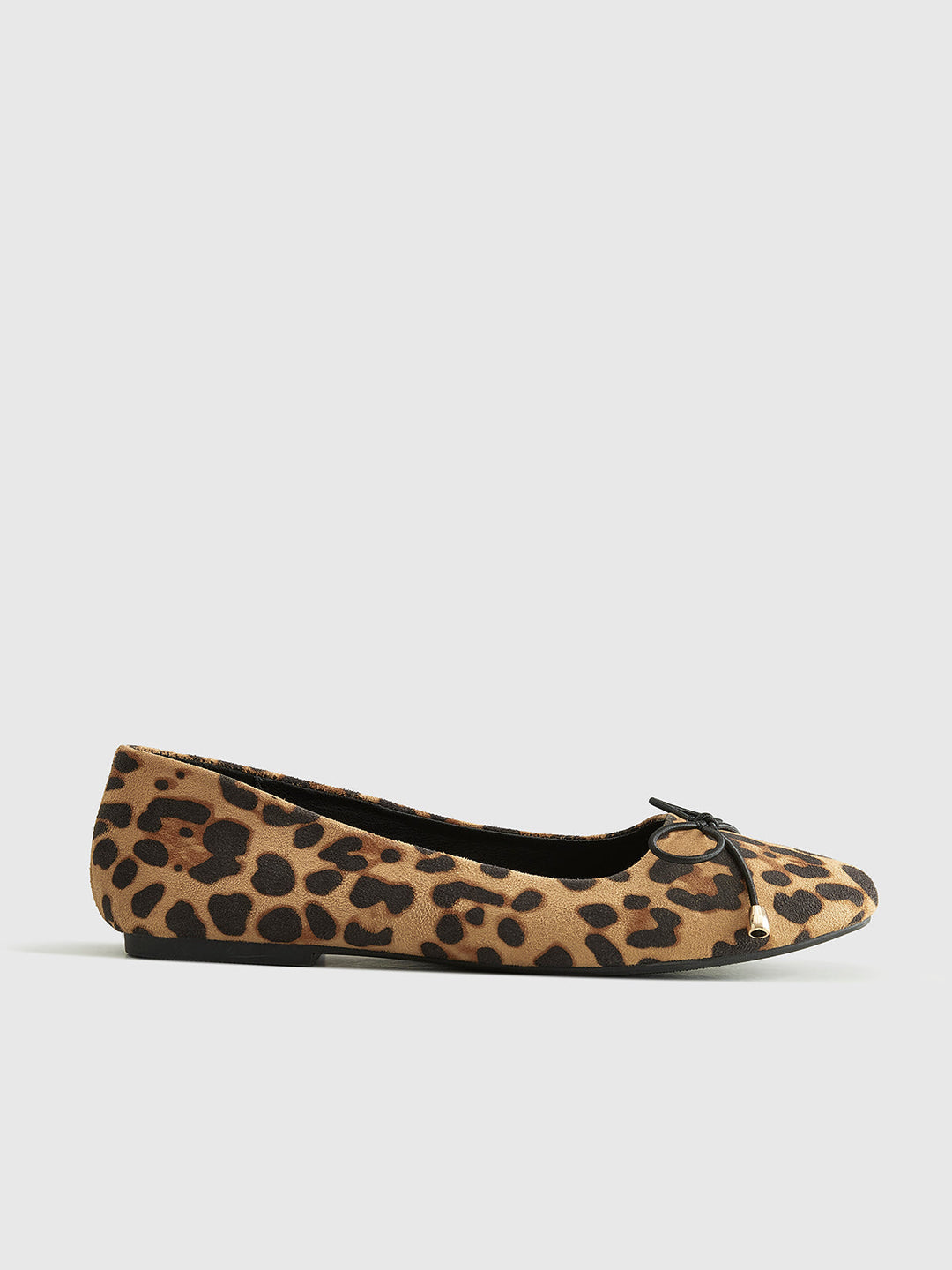 Lisslune | Bow Decor Leopard Print Ballerinas