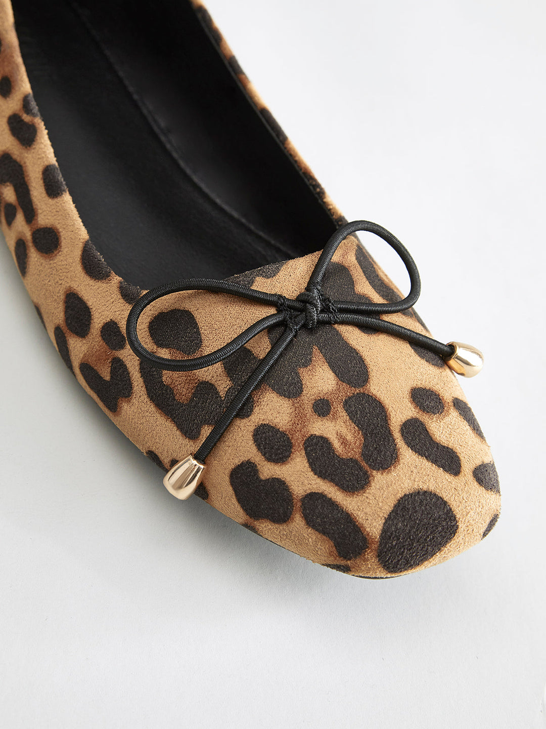 Lisslune | Bow Decor Leopard Print Ballerinas