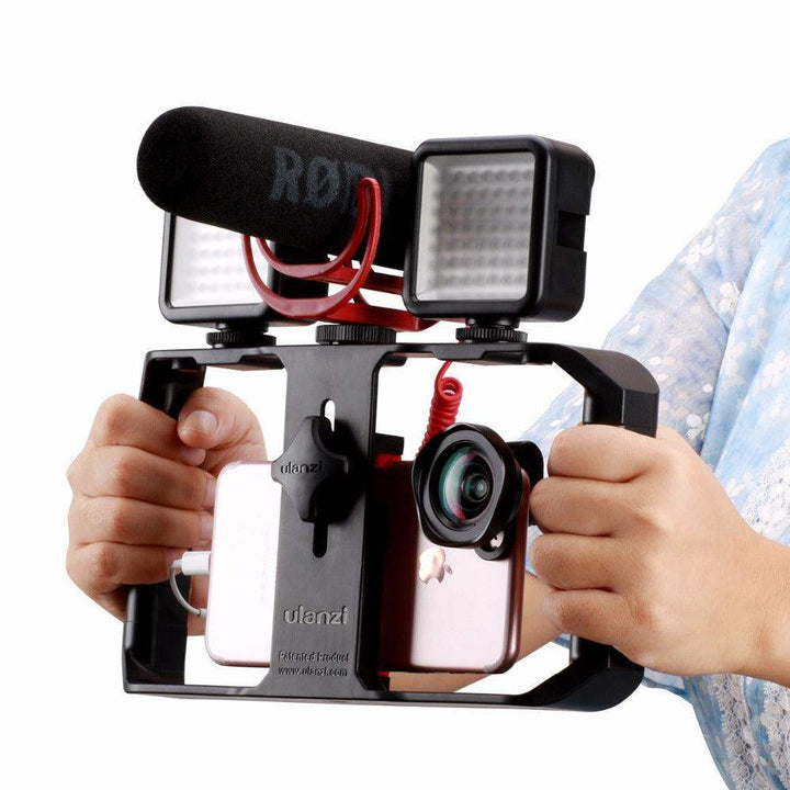 Lisslune | VideoGrip Smartphone Stabilizer – Professional Filmcage with Cold Shoe Mounts