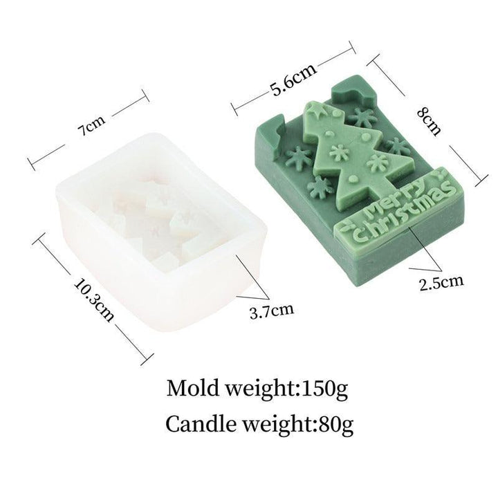 Lisslune | Elegant Candle Making Set for the Holidays: Santa Bell & Christmas Tree Molds