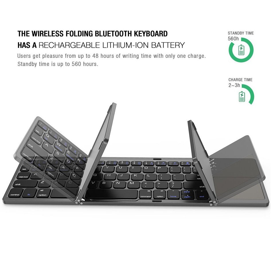 Lisslune | Wireless foldable Bluetooth keyboard, compact, foldable and ready for productivity