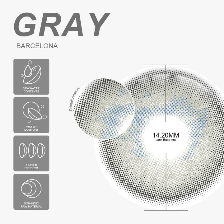 Rynx Barcelona Gray 14.2mm 1 Pair | 1 Year