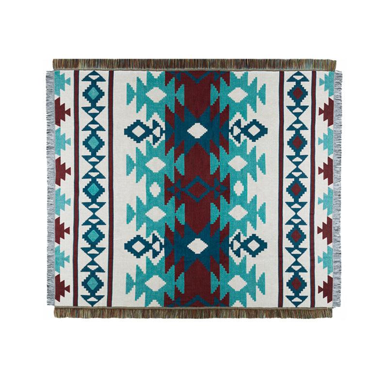 Lisslune | Chic American Geometric Cotton Blanket for Elegant Home Decoration