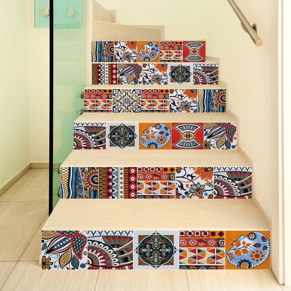 Lisslune | Transform your stairs with stylish abstract geometric decals