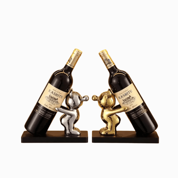 Lisslune | Decorative ceramic wine rack in bear design for stylish bottle storage