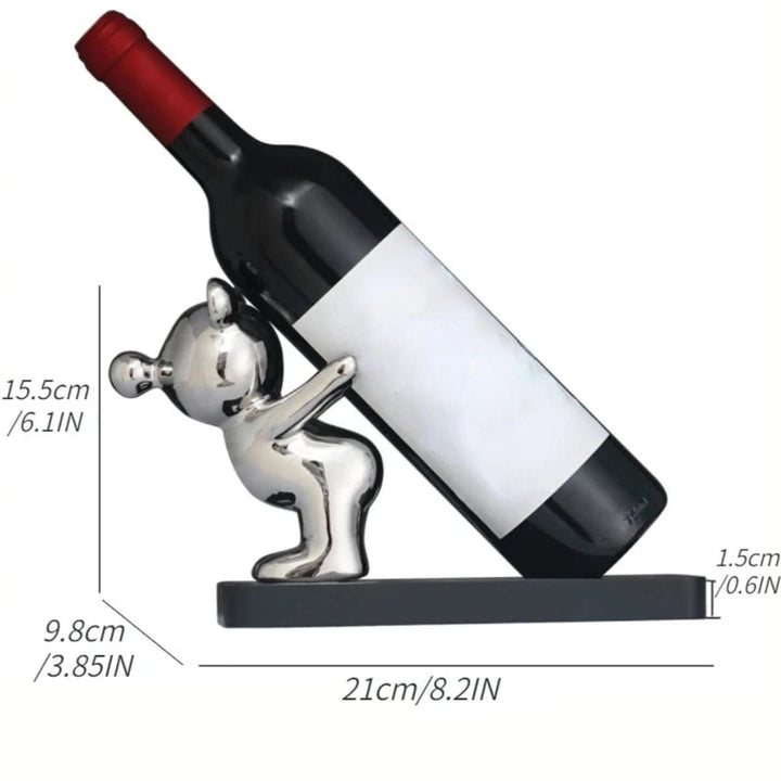 Lisslune | Decorative ceramic wine rack in bear design for stylish bottle storage