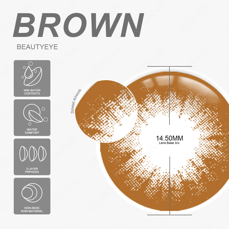 Rynx Beautyeye Brown 14.5mm 1 Pair | 1 Year