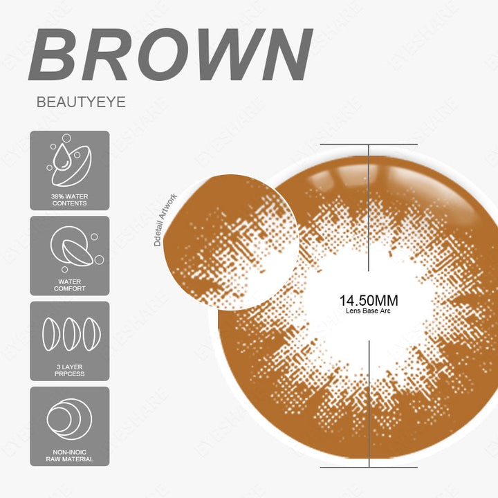 Rynx Beautyeye Brown 14.5mm 1 Pair | 1 Year