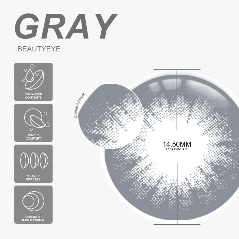 Rynx Beautyeye Gray 14.5mm 1 Pair | 1 Year