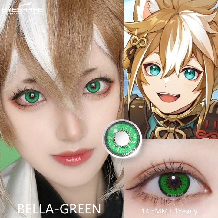 Rynx Cosplay BELLA Green 14.5 mm 1 Pair | 1 Year