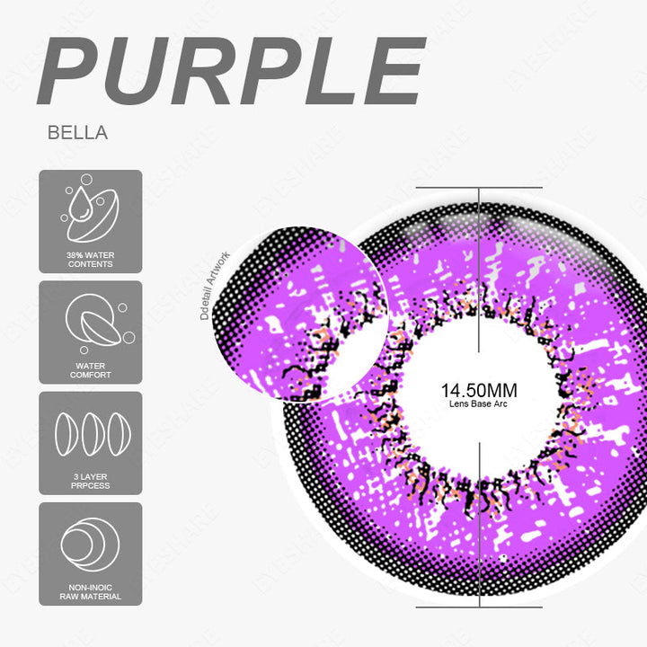 Rynx Cosplay Bella Purple 14.5mm 1 Pair | 1 Year