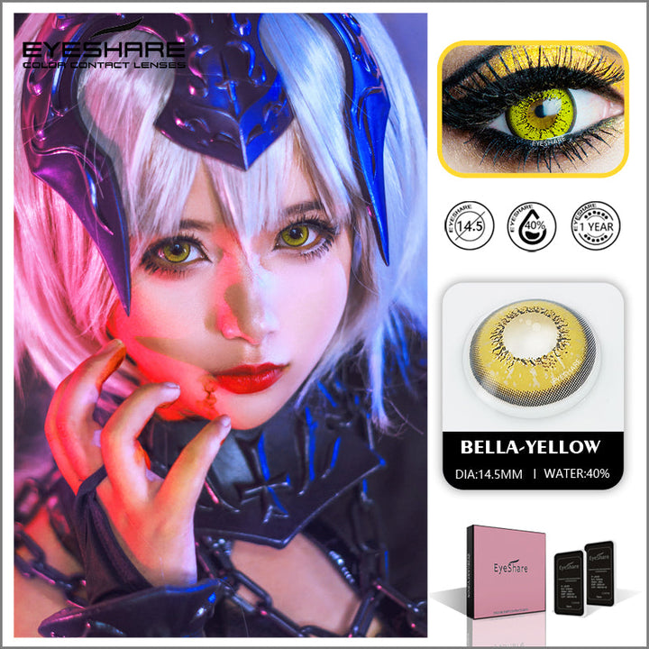 Rynx Cosplay Bella Yellow 14.5mm 1 Pair | 1 Year