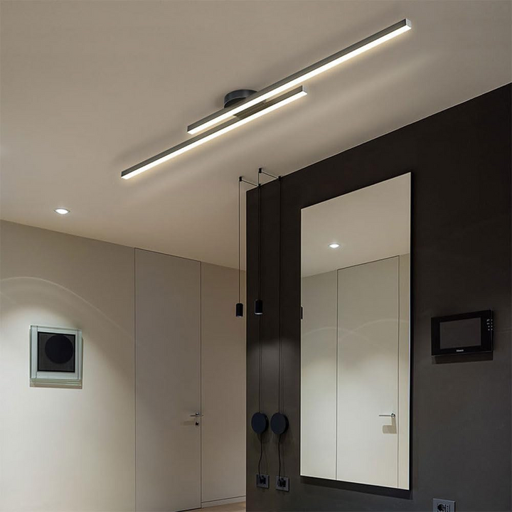 Lisslune | Modern Aluminium Semi Flush Mount LED Ceiling Light | Minimalist Design for Living Room. Bedroom & Hallway