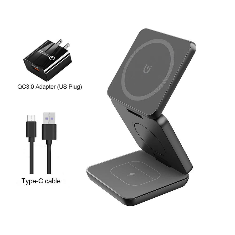 Lisslune | 3 in 1 foldable magnetic wireless charging station