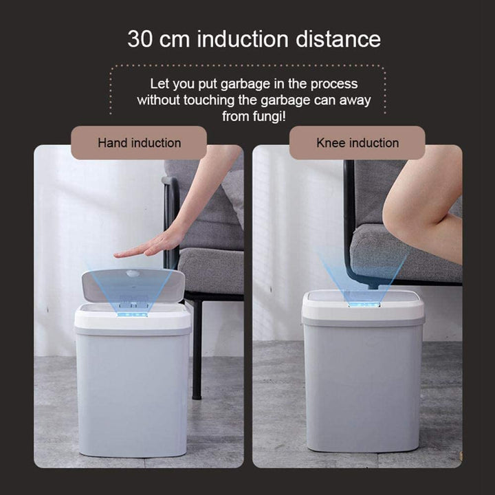 Lisslune | Automatic Sensor Trash Can – 15L – Touchless & Quiet – For Kitchen or Living Room