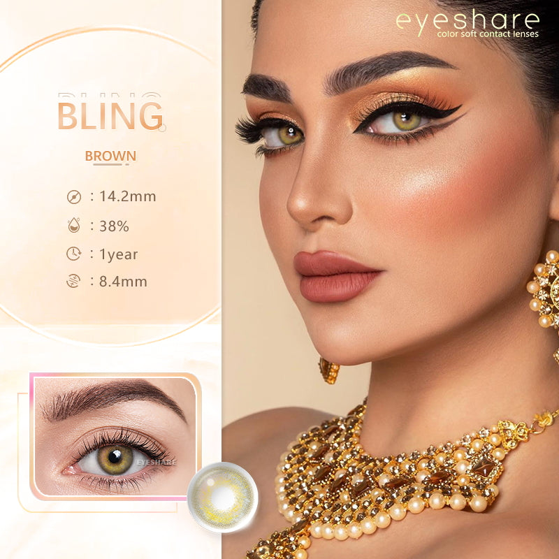 Rynx Bling Brown 14.2mm 1 Pair | 1 Year