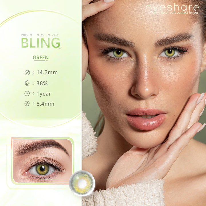 Rynx Bling Green 14.2 mm 1 Pair | 1 Year