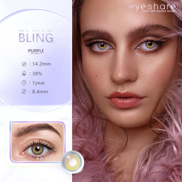 Rynx Bling Purple 14.2mm 1 Pair | 1 Year
