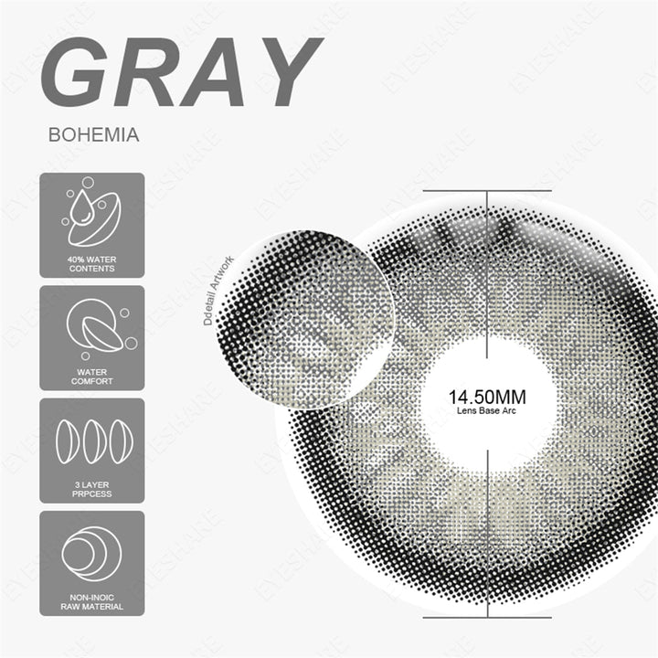Rynx Bohemia Gray 14.5mm 1 Pair | 1 Year