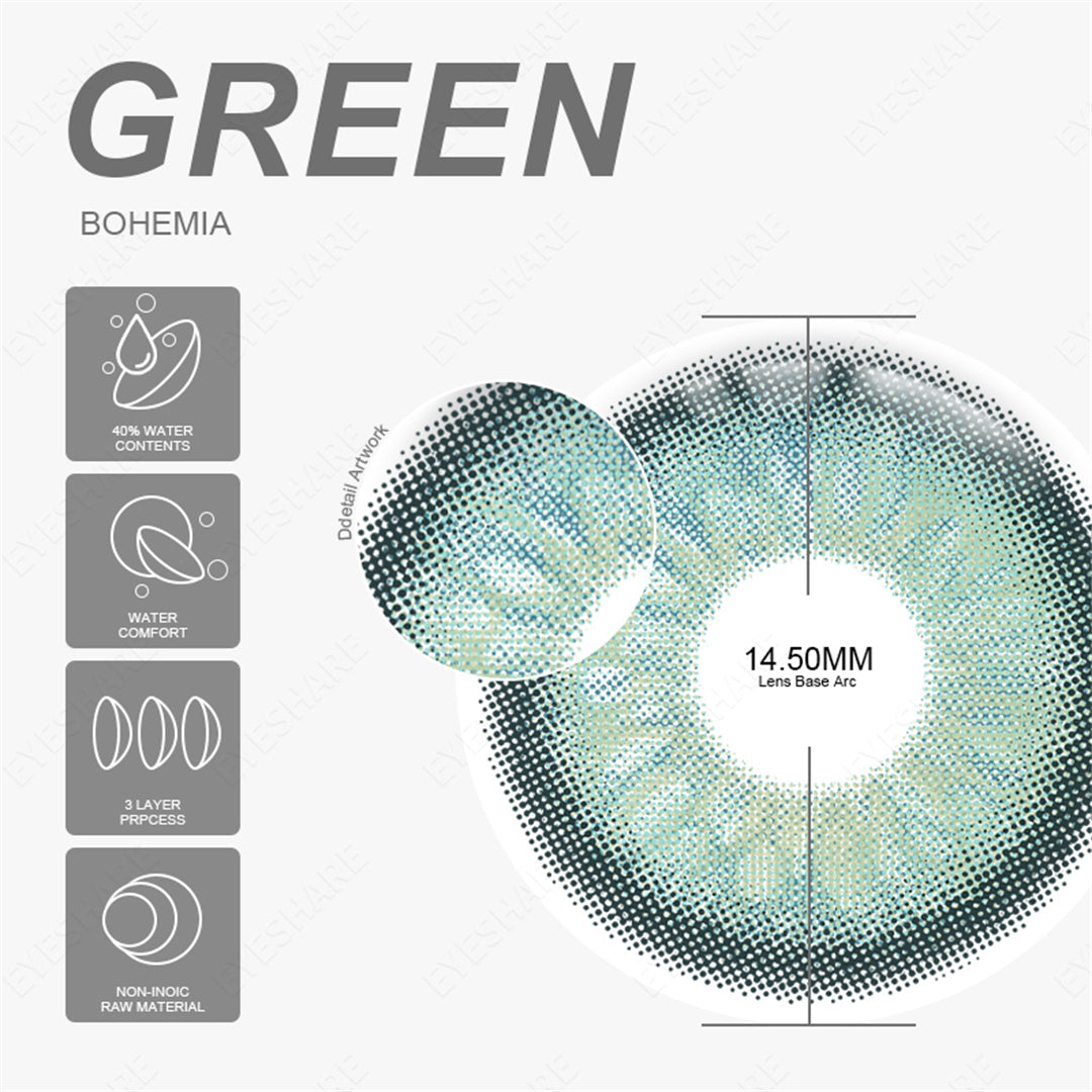 Rynx Bohemia Green 14.5 mm 1 Pair | 1 Year