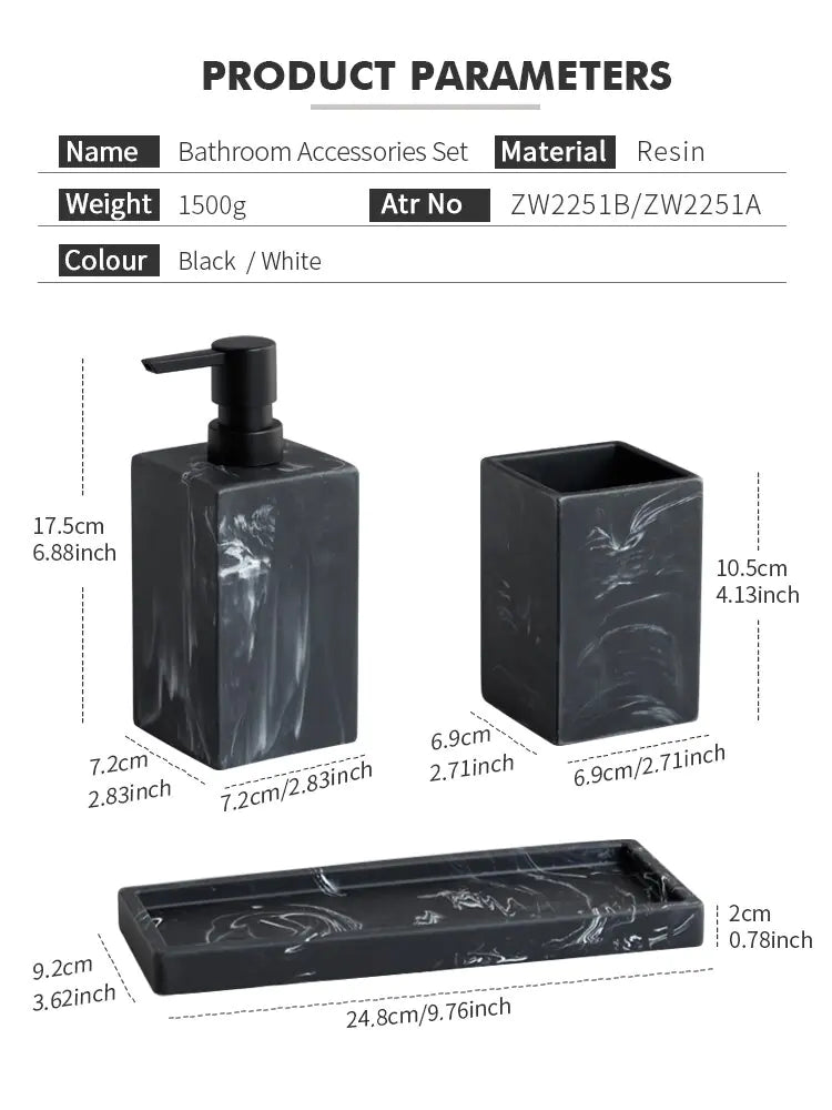 Lisslune | Set of Accessories Marble Pattern