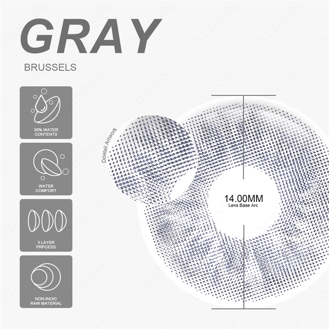 Rynx Brussels Gray 14.0 mm 1 Pair | 1 Year