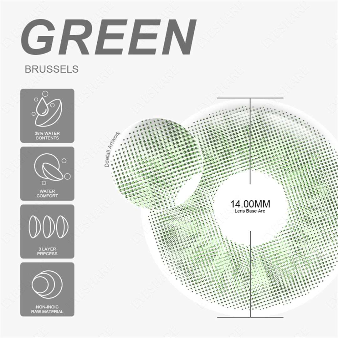 Rynx Brussels Green 14.0 mm 1 Pair | 1 Year