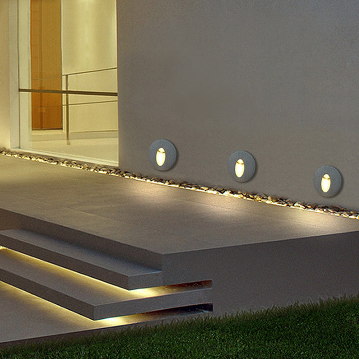 Lisslune | Modern Art Deco Round Square Aluminum Waterproof LED Wall Light for Hallways