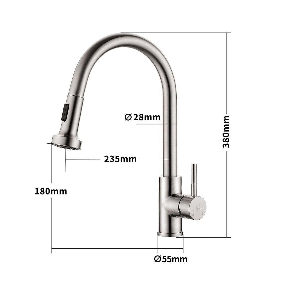 Lisslune | 2 spray types kitchen faucet with pull-out spray mixer kitchen