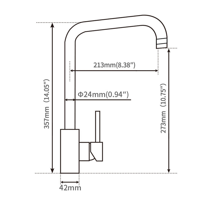 Lisslune | 2-Beam Kitchen Faucet Black 360° Rotatable Water Faucet Kitchen Faucet Sink
