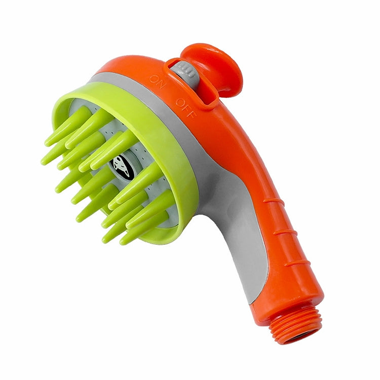 Pet Shower shower brush with non-slip handle nozzle (Orange)