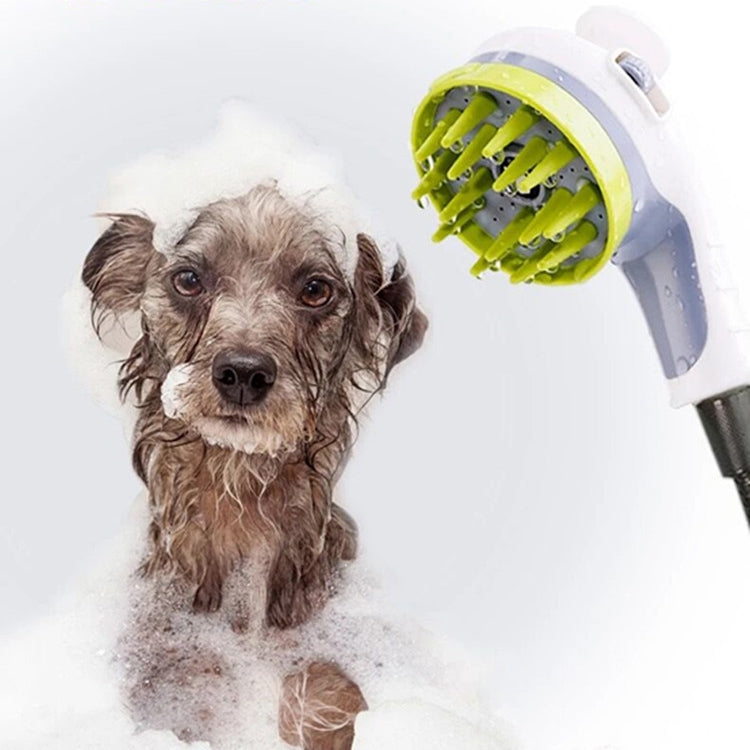 Pet Shower shower brush with non-slip handle nozzle (Orange)