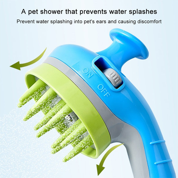 Pet Shower shower brush with non-slip handle nozzle (Orange)