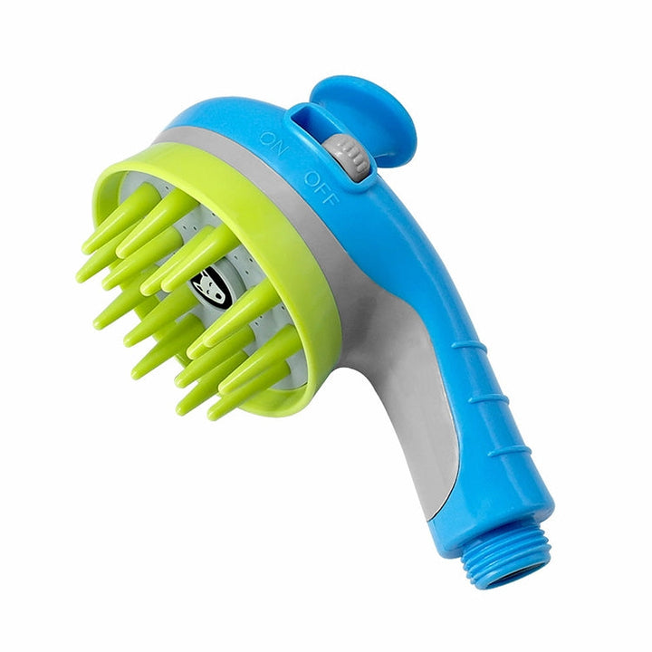 Pet Shower Shower Brush with Non-Slip Grip Nozzle (Blue)