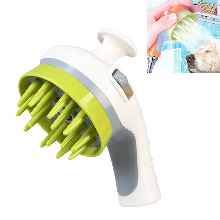Pet Shower Shower Brush with Non-Slip Handle Nozzle (White)