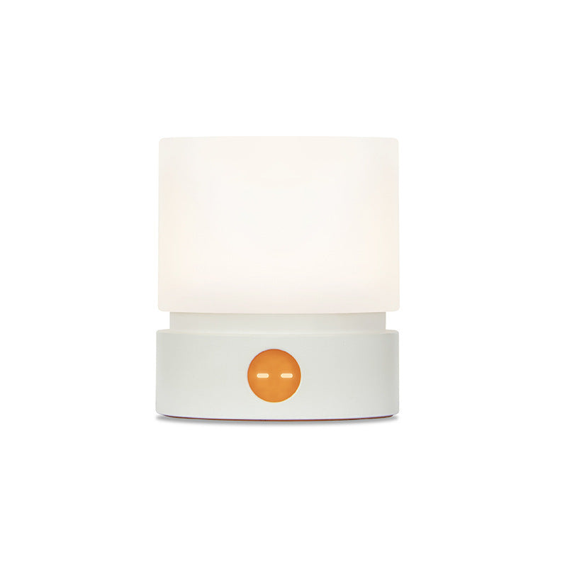 Lisslune | Contemporary Nordic Timer Rechargeable ABS HIPS Silicone Cylinder LED Table Lamp Night Light for Nightstand