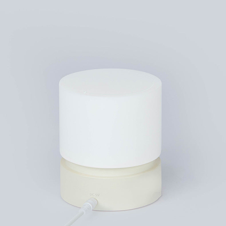 Lisslune | Contemporary Nordic Timer Rechargeable ABS HIPS Silicone Cylinder LED Table Lamp Night Light for Nightstand