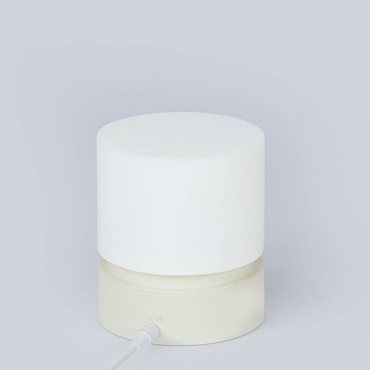 Lisslune | Contemporary Nordic Timer Rechargeable ABS HIPS Silicone Cylinder LED Table Lamp Night Light for Nightstand