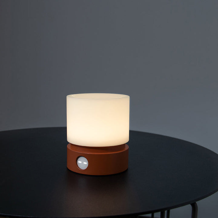 Lisslune | Contemporary Nordic Timer Rechargeable ABS HIPS Silicone Cylinder LED Table Lamp Night Light for Nightstand