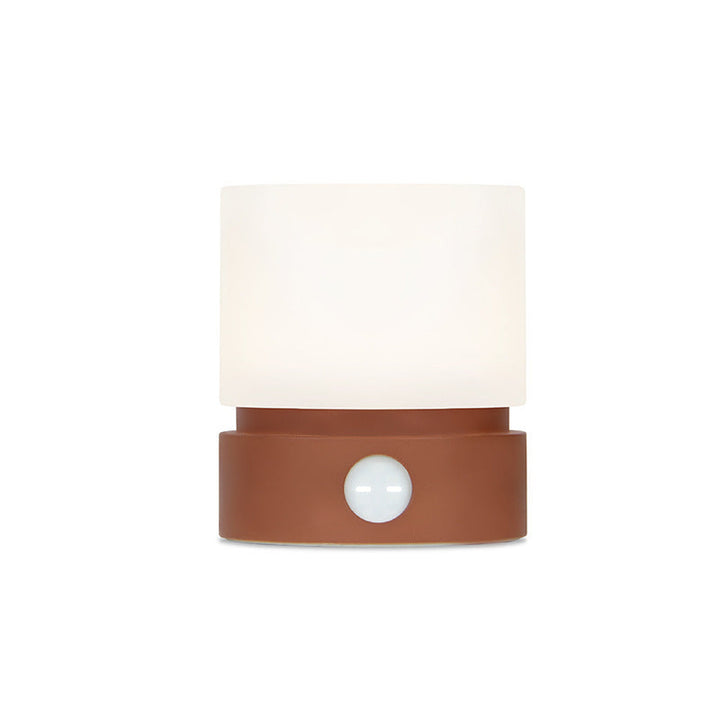 Lisslune | Contemporary Nordic Timer Rechargeable ABS HIPS Silicone Cylinder LED Table Lamp Night Light for Nightstand