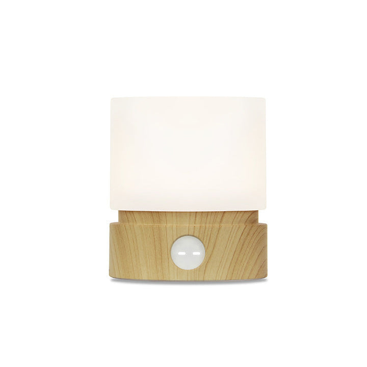 Lisslune | Contemporary Nordic Timer Rechargeable ABS HIPS Silicone Cylinder LED Table Lamp Night Light for Nightstand