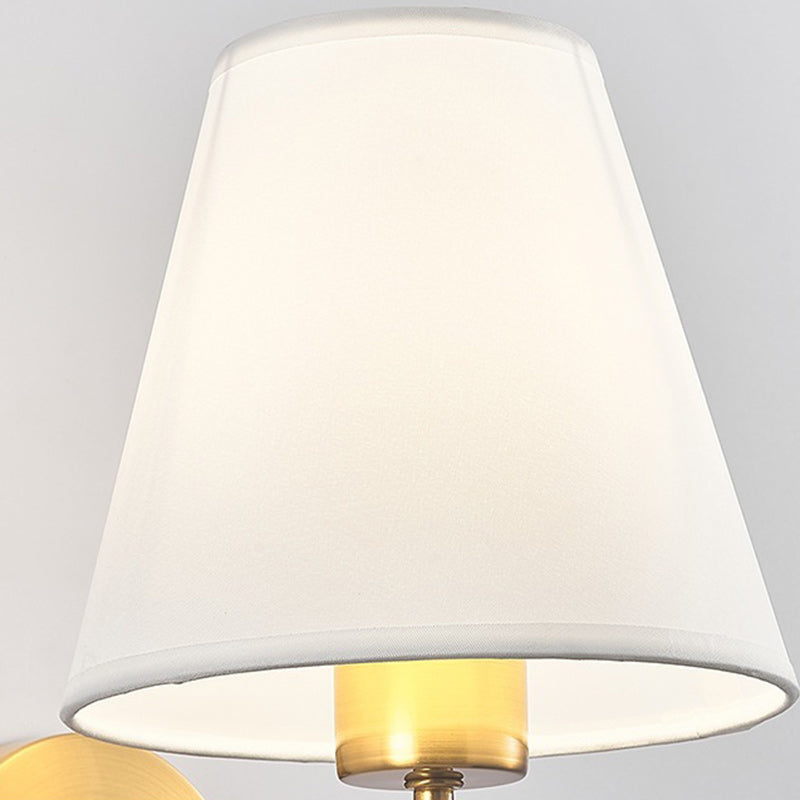 Lisslune | Contemporary Nordic Round Curved Rod Iron Fabric Shade 1-Light Wall Light Lamp for Living Room