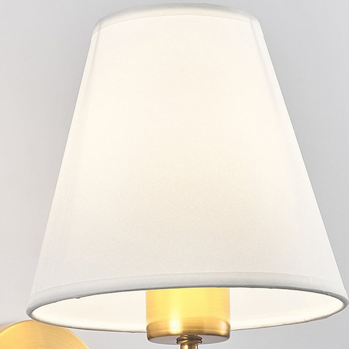 Lisslune | Contemporary Nordic Round Curved Rod Iron Fabric Shade 1-Light Wall Light Lamp for Living Room